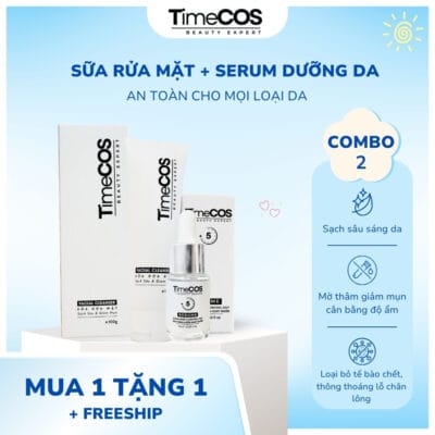 [ Combo ] Sữa Rửa Mặt Và Serum Trị Mụn TimeCOS