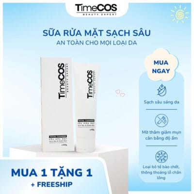 Sữa Rửa Mặt TimeCOS - Hỗ Trợ Trắng Da, Mờ Thâm, Ngăn Ngừa Mụn.